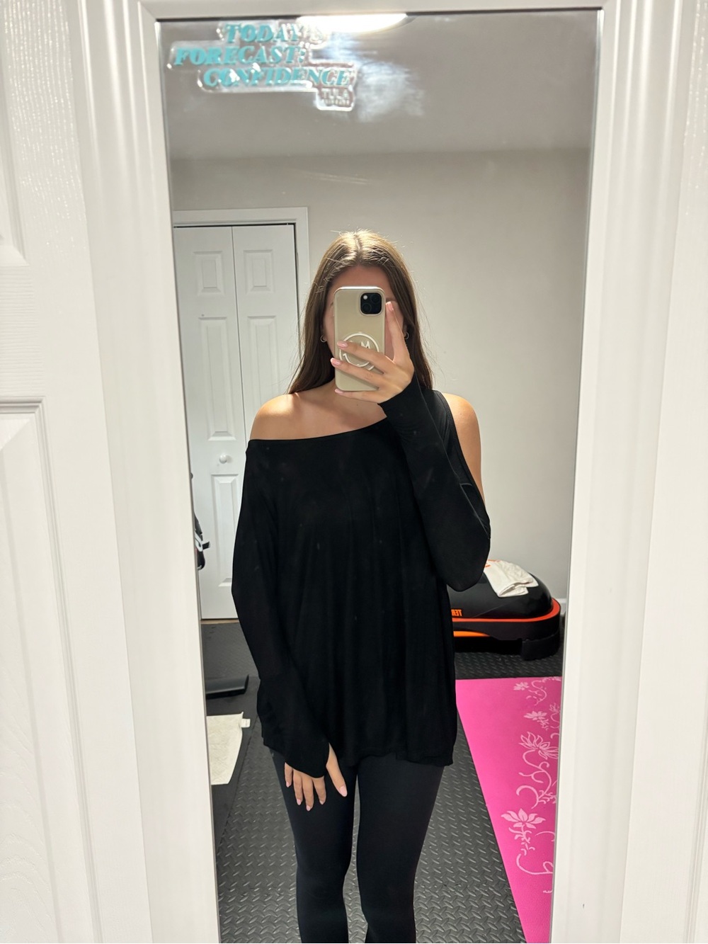Michael Lauren Black Long-Sleeve Off the Shoulder